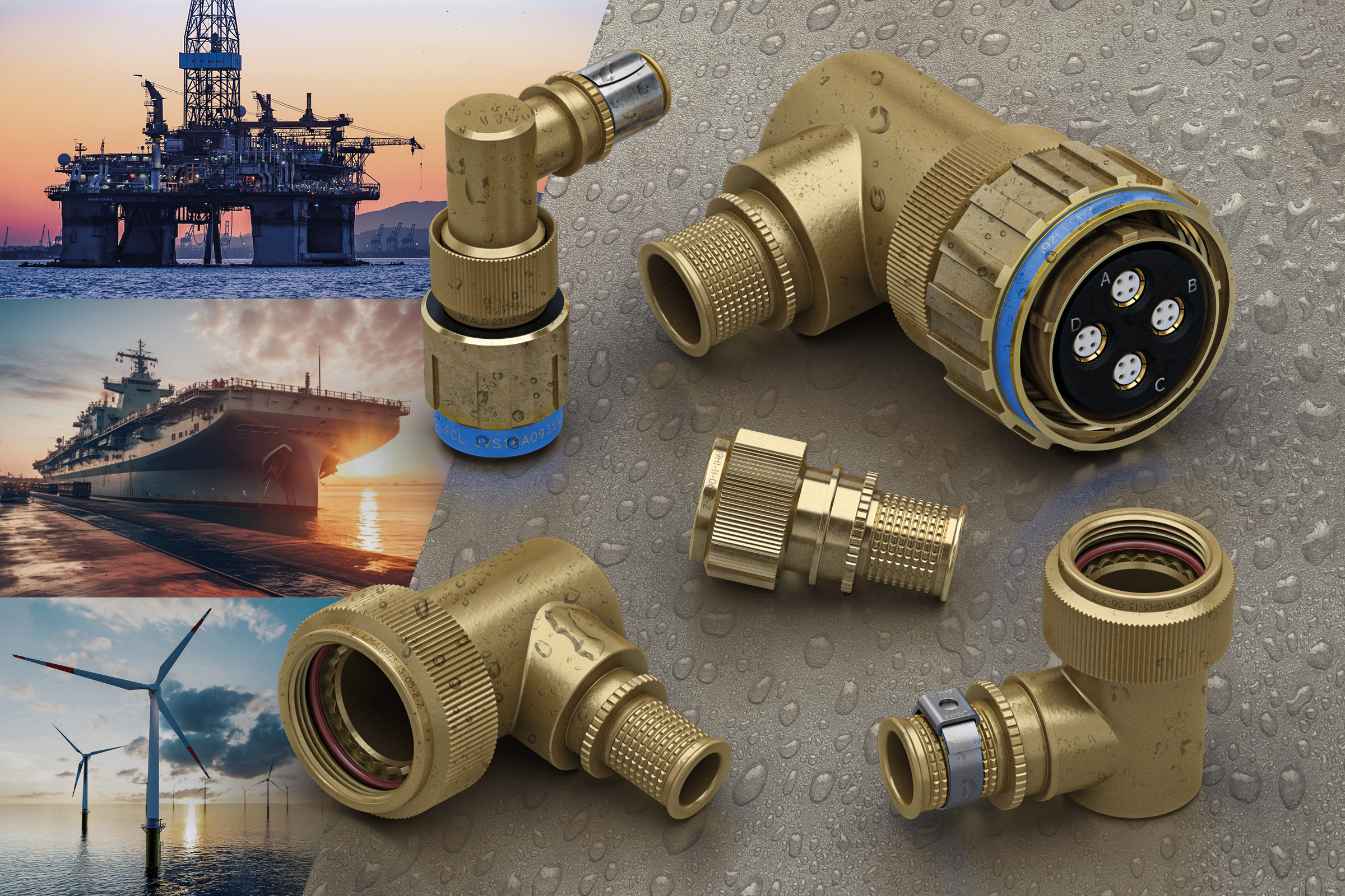 Bronze 90⁰ Backshells added to Weald MIL-DTL-38999 range of Connectors and Accessories now available from Lane Electronics