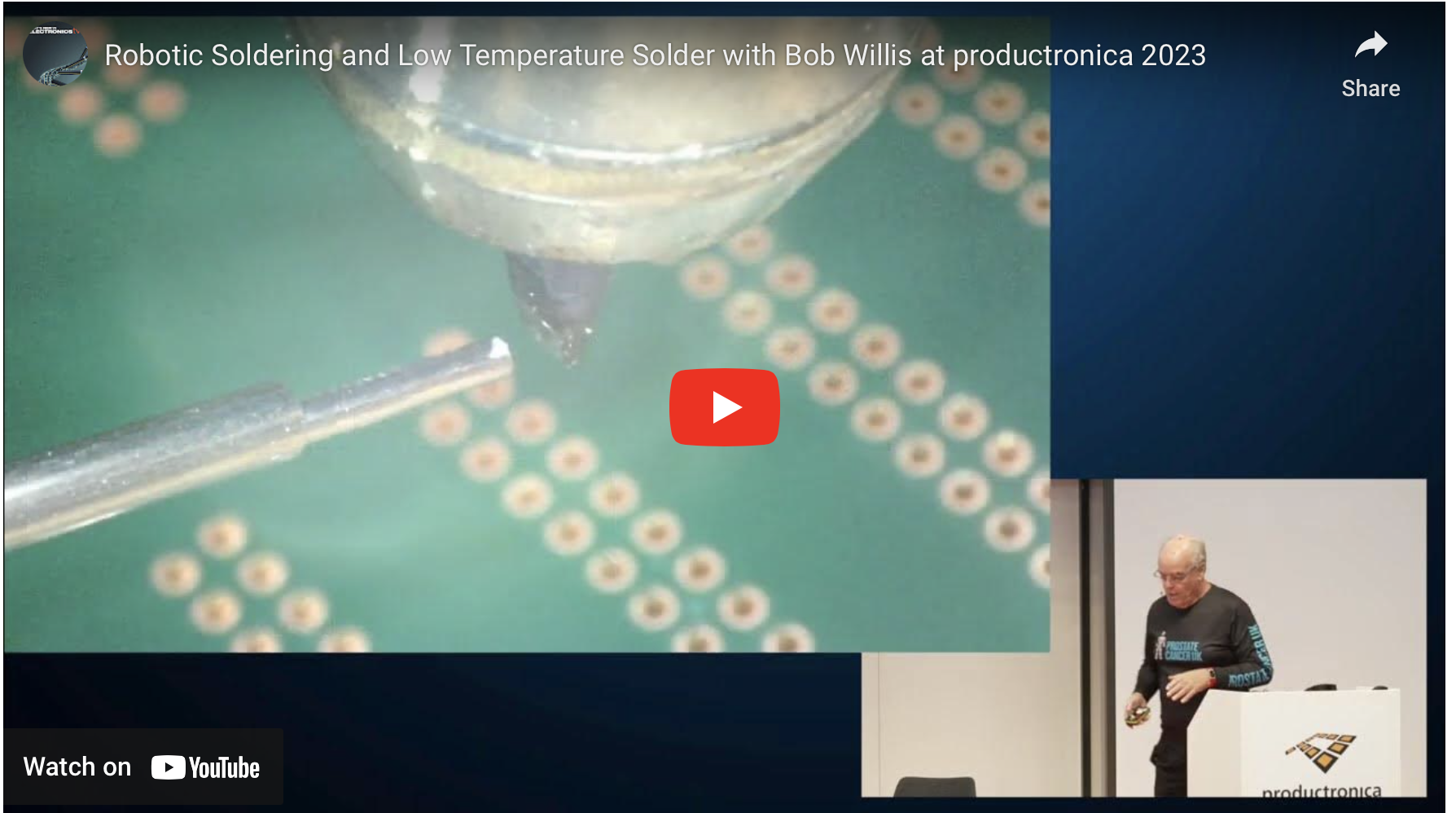 Robotic Soldering and Low Temperature Solder with Bob Willis at productronica 2023