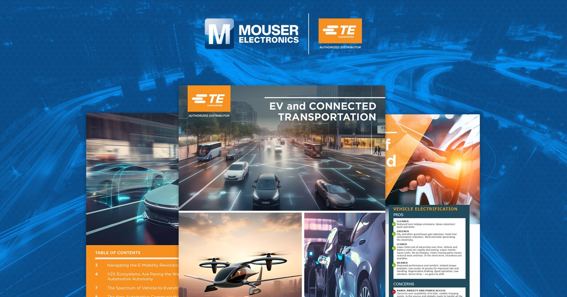 New eBook from Mouser and TE Connectivity Explores Latest Innovations in EV and Connected Transportation