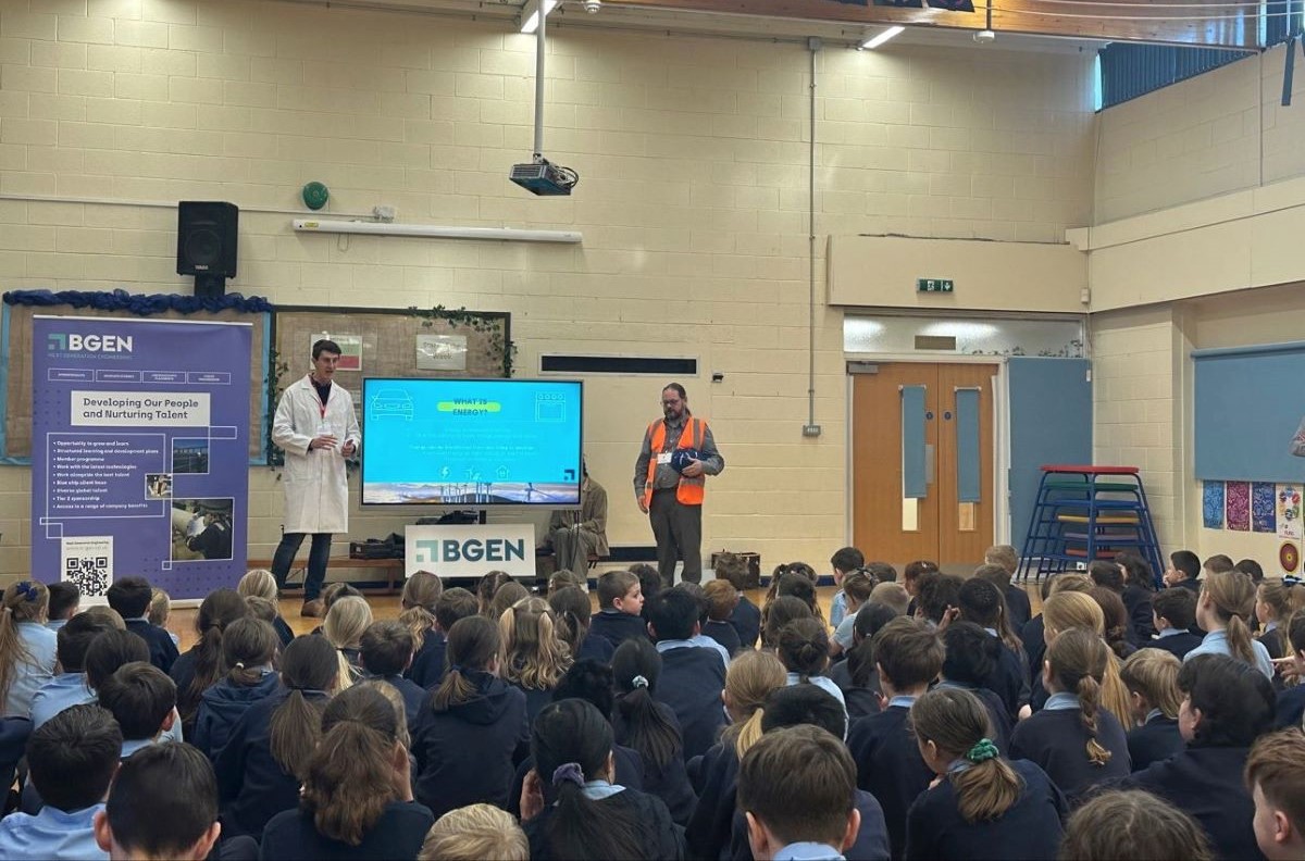 BGEN on how to save energy and money at a school assembly