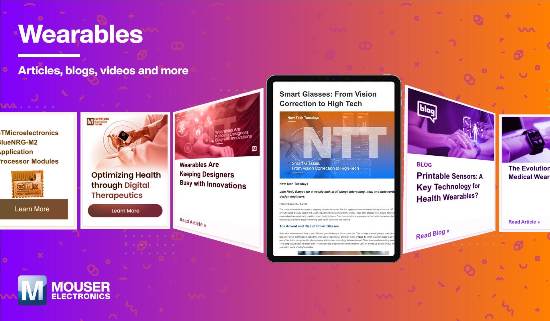 Mouser Electronics Empowers Engineers with Comprehensive Wearables Resource Centre