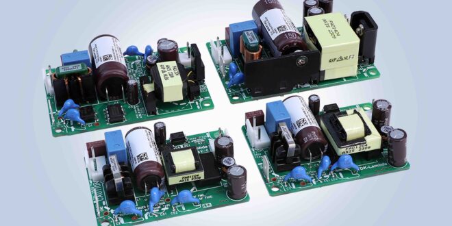 Class I & II industrial 10 to 50W power supplies feature low output noise, long field life and Class B EMI