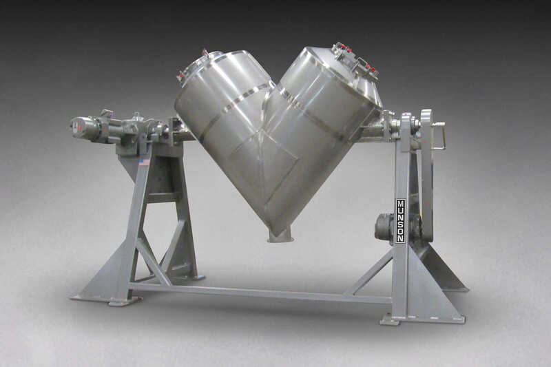 Munson Sanitary Vee-Cone blender equipped for liquid additions Munson Sanitary Vee-Cone blender equipped for liquid additions
