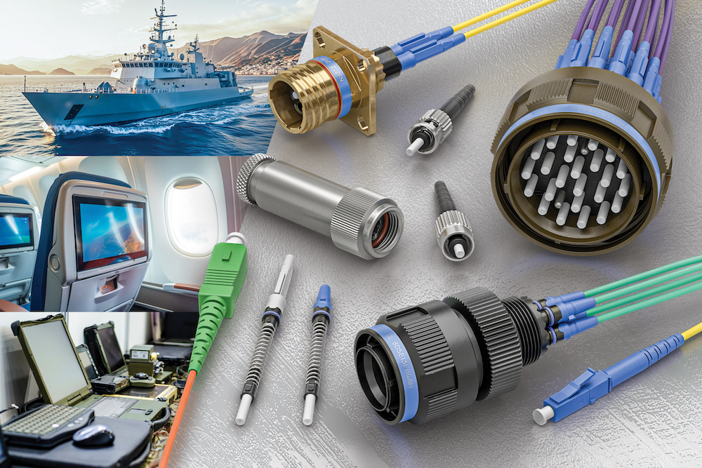 Souriau ELIO Fibre-Optic Connectors available from stock at Lane Electronics