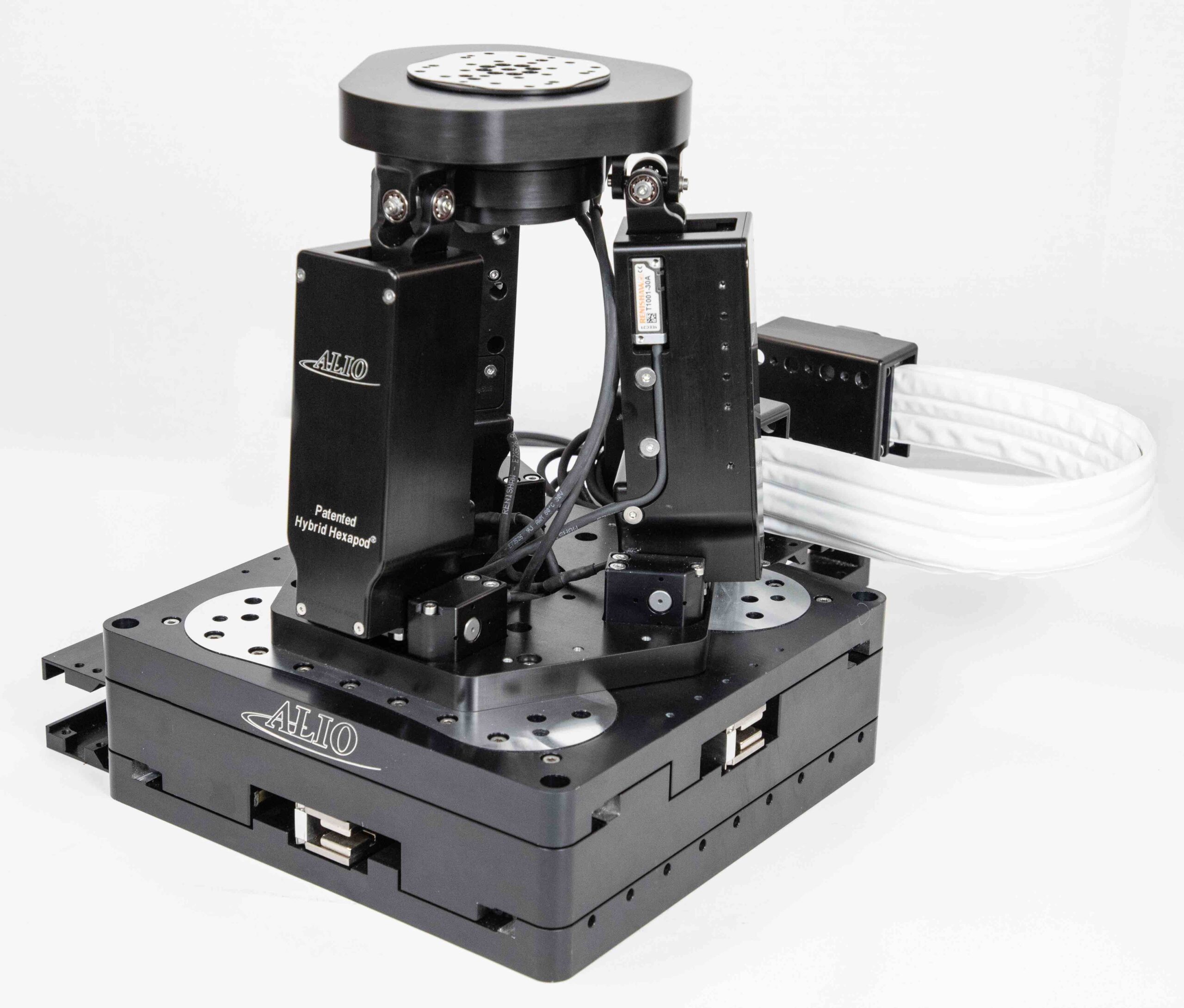 Hybrid hexapod has 60-degree tip/tilt travel