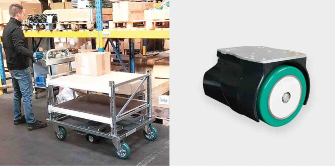Electrical motion assistance for industrial manual material handling equipment