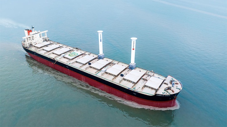 World’s first installation of rotor sails on a Capesize bulk carrier completed for Vale