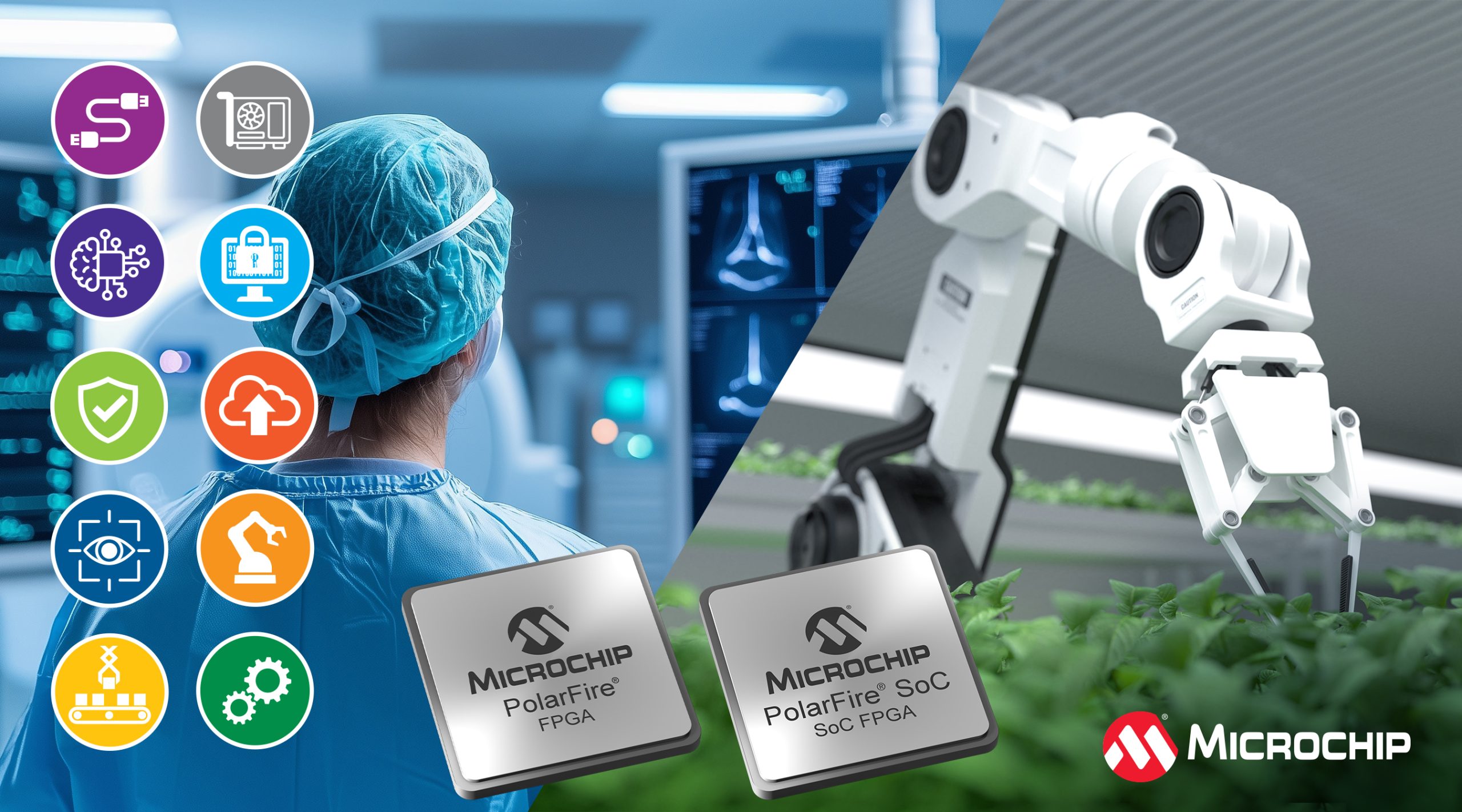 Microchip Expands PolarFire® FPGA and SoC Solution Stacks with New Offerings for Medical Imaging and Smart Robotics