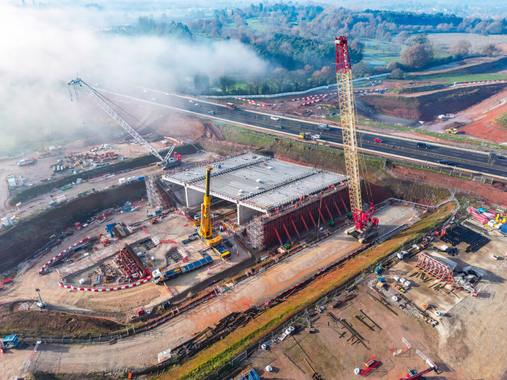 Construction of giant HS2 box structure under A46 approaches final phase