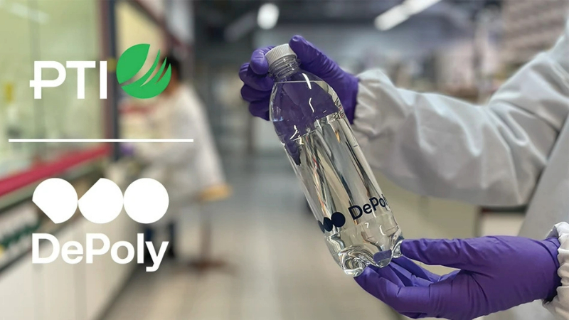 DePoly and PTI work together to produce a closed-loop recycled PET container