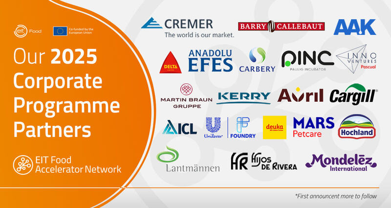 EIT Food Accelerator Network programme announces 2025 Corporate Programme Partners EIT Food Accelerator Network programme announces 2025 Corporate Programme Partners