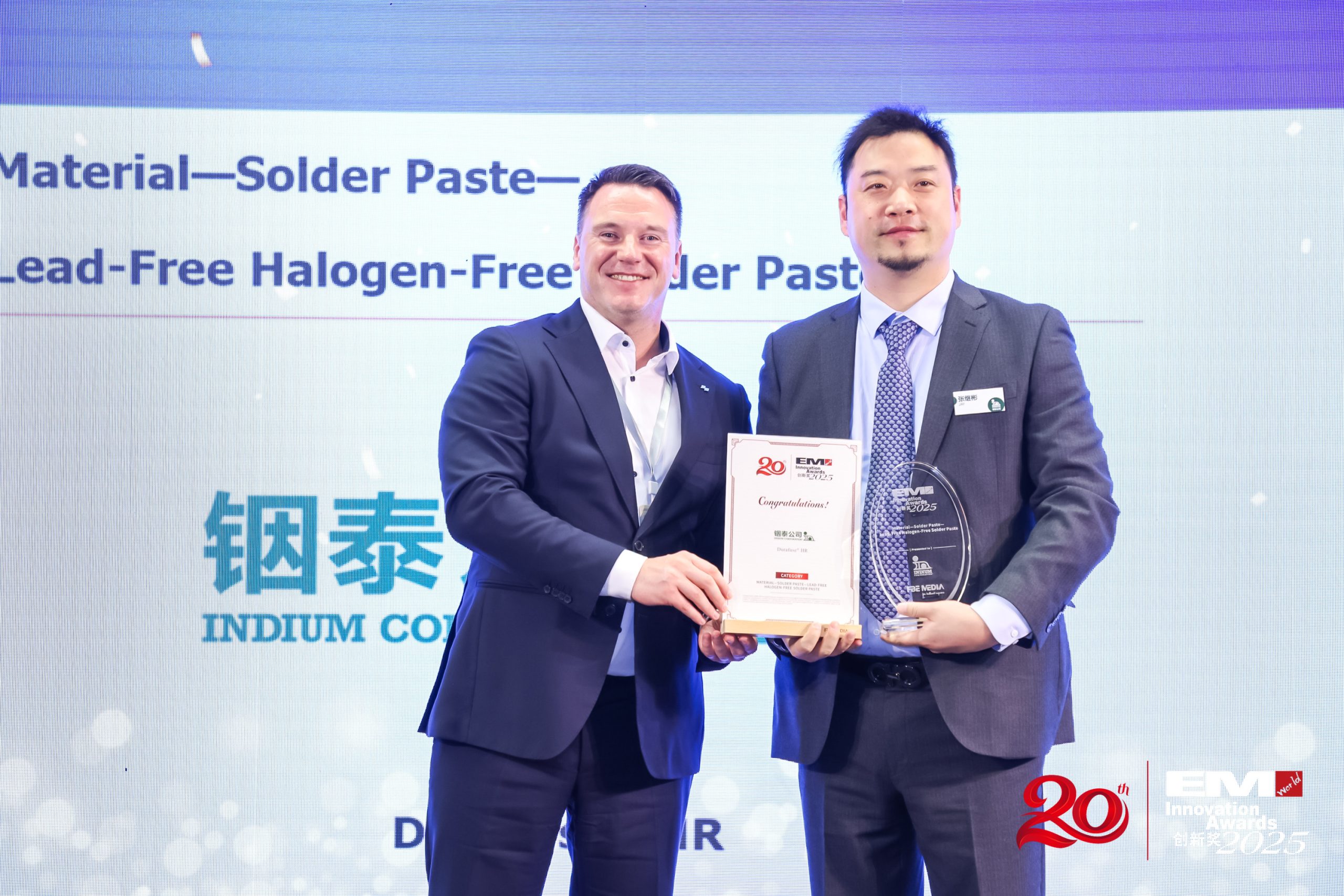 Indium Corporation Wins EM Asia Innovation Award
