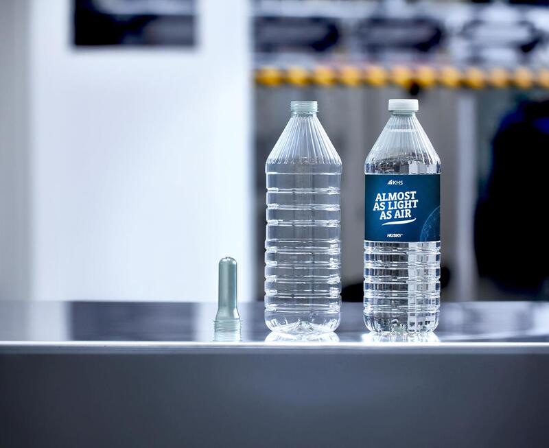 KHS and Husky Technologies hail benchmark PET bottle using 30% less material