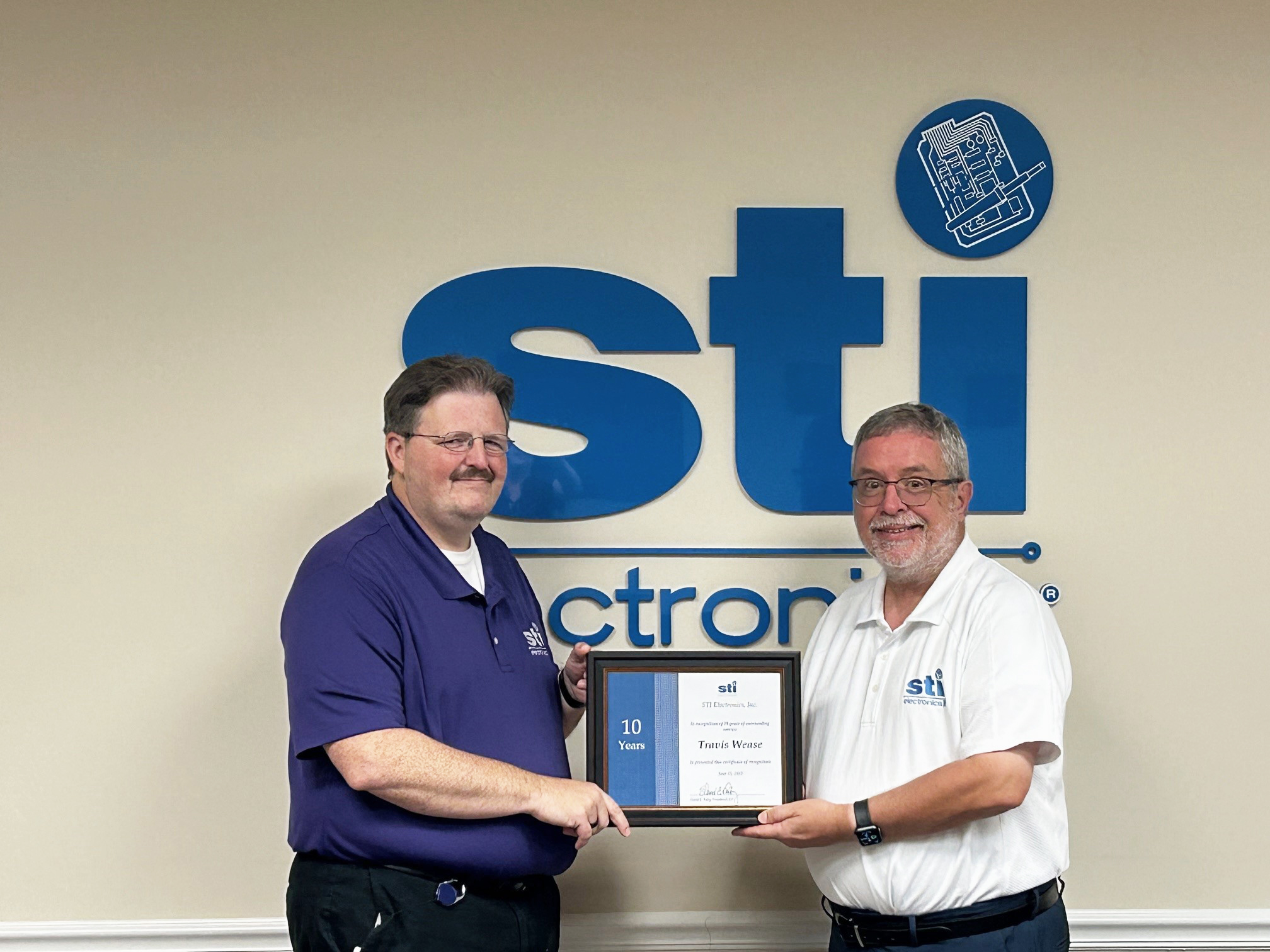 STI Celebrates Travis Wease’s 10 Years of Dedicated Service