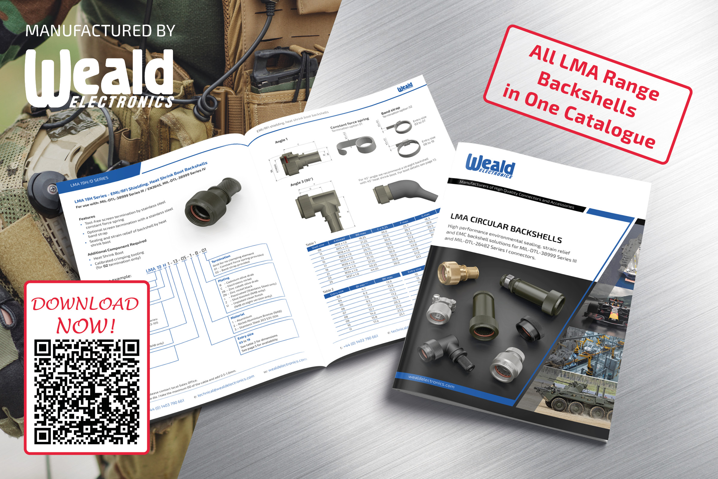 New catalogue details Weald Electronics LMA Circular Connector Backshell range