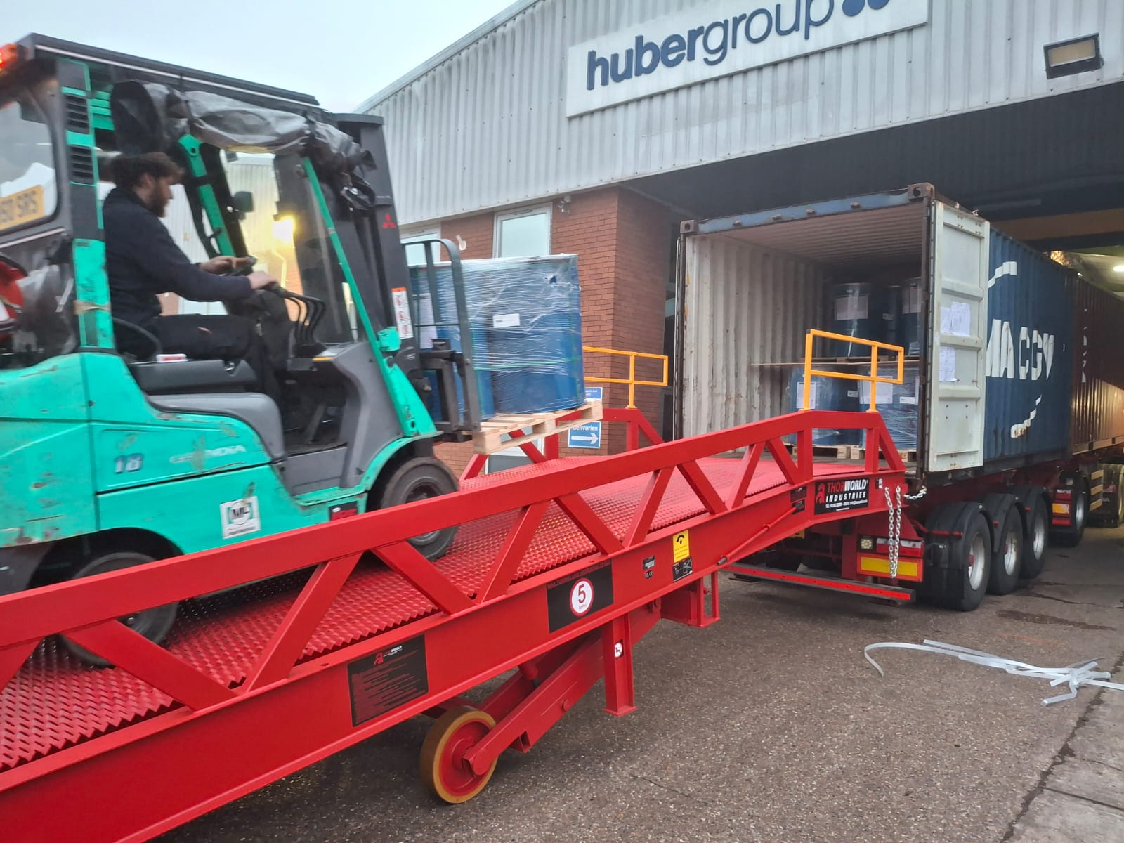 Thorworld ramp helps Hubergroup to streamline unloading operations